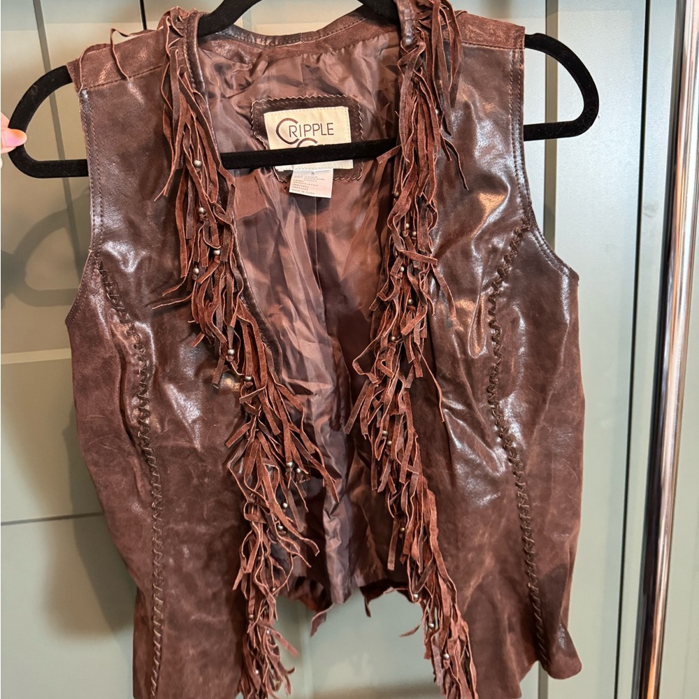 Cripple Creek genuine leather vest, Size S